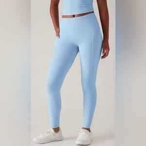 NWT Athleta Girl High Rise Stash Your Treasures Light Blue Tights Size M/ 8-10.